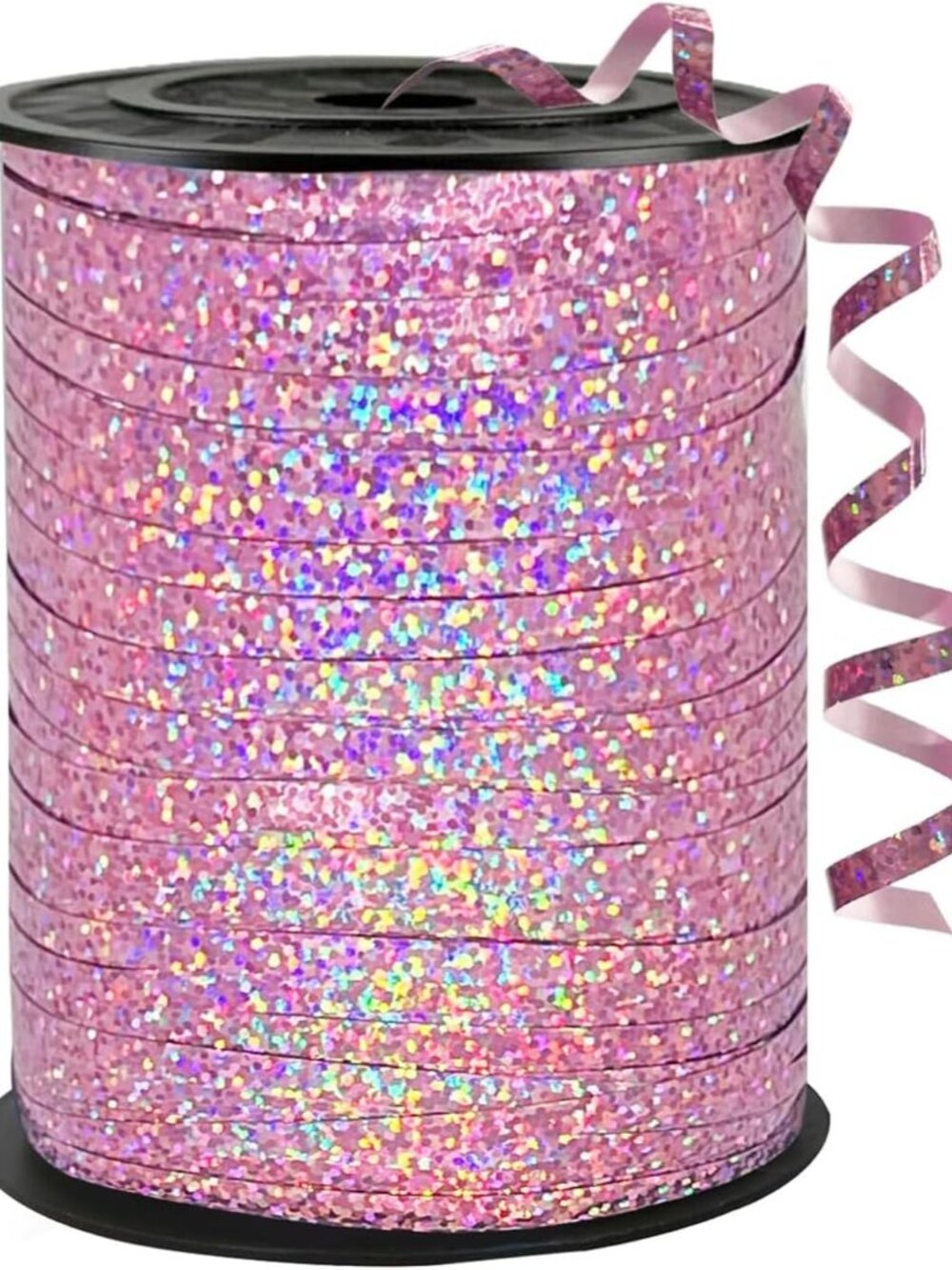 500 Yards Pink Shiny Curling Ribbon, Curly Laser Ribbon for Wedding, Birthday, C